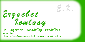 erzsebet komlosy business card